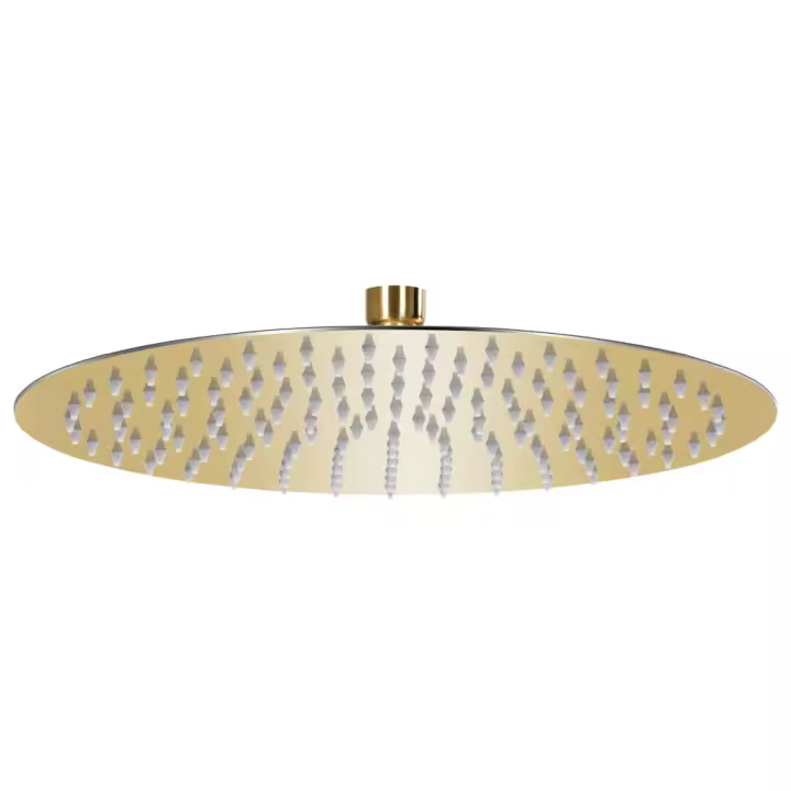 vidaXL Cabezal de ducha redondo efecto lluvia acero inox dorado 30 cm - 1
