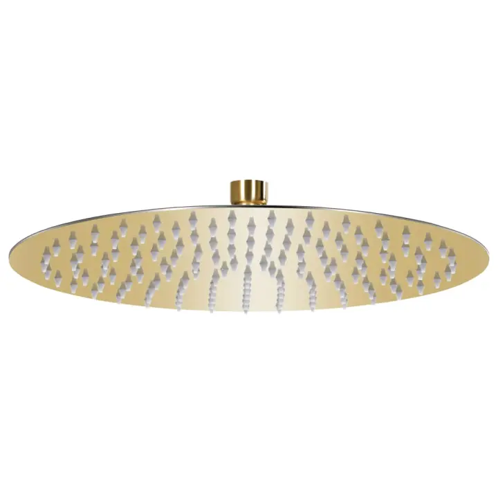 vidaXL Cabezal de ducha redondo efecto lluvia acero inox dorado 30 cm - 1