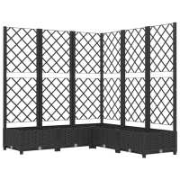 vidaXL Jardinera con enrejado PP oscuro 120x120x121,5 cm Color Gris oscuro,  Marrón,  Negro y mas - details 1