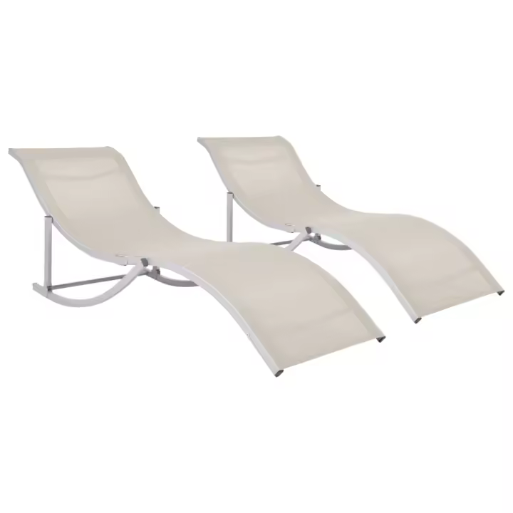 Tumbonas plegables 2 unidades textilene color crema - 1