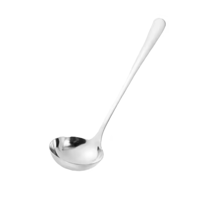 Cuchara Sopera Grande Con Mango Redondo, 1 Unidad Cucharones De Sopa De Acero Inoxidable Para Cocinar, Cuchara Grande Con Mango Largo, Cuchara Para Olla Caliente, Herramientas De Cocina 2025 Nuevo Caliente - 1