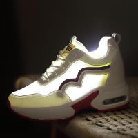 Zapatillas De Deporte Para Mujer Con Plataforma Y Tacón Air Cushion Transpirables Y De Altura Interior Blancas Para Caminar - details 1