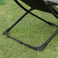 Silla plegable con colchón desmontable, Silla de Jardín flexible, Silla de camping, tumbona, Tejido, Maple, Gris, 66x94x79 cm, para Jardín, Terraza y Balcón. - details 1