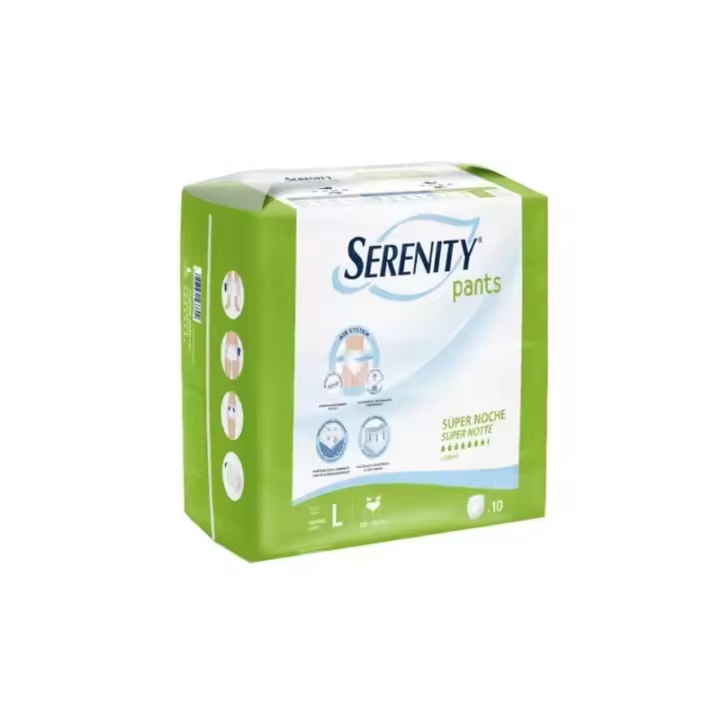 SERENITY Pants Super noche 1200ml, Talla L 100-145 cm - 10 unidades - 1