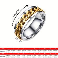 Anillo De Acero Inoxidable Para Hombre Con Cadena Giratoria Moderno Anillo De Dedo Casual Joyería Accesorio Masculino Regalo - details 3