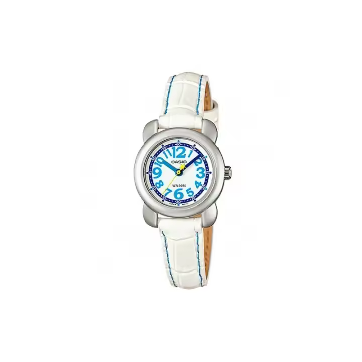 Reloj Casio juvenil LTR-18L-7B correa curo color blanca esfera blanca LTR18L7B - 1