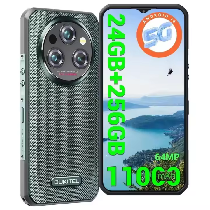 Teléfono Móvil 5G OUKITEL WP35 24GB+256GB/TF 256GB 11000mAh 6.6'' FHD+ Smartphone Irrompible Android 14 Octa-Core Movil NFC - 1