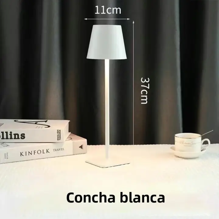Lámpara De Mesa LED Recargable Por USB Con Interruptor Táctil 3 Temperaturas De Color Ajustable Luz Moderna Para Oficina Bar Restaurante Ambiente - 1