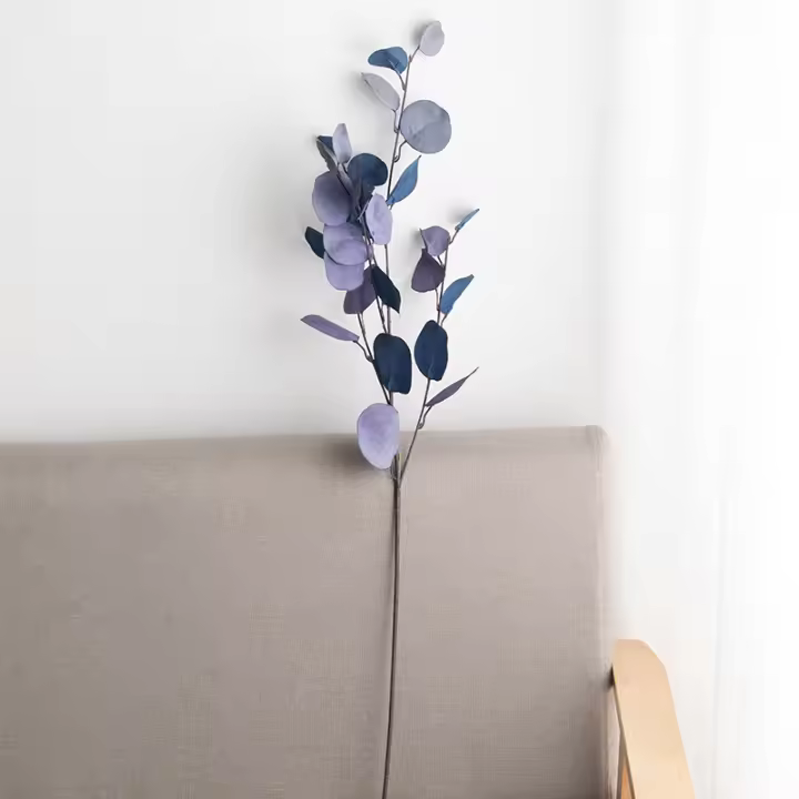 1PC Eucalipto Artificial De 87cm Ramas Largas Para Decoración De Hogar Jardín Bodas Y Fiestas Hojas Sintéticas De Color Verde - 1