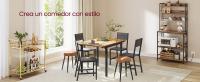 VASAGLE Juego de 2 Sillas de Comedor, Marco de Acero, Estilo Industrial, para Comedor, Salón, Cocina, Gris Carbón y Negro Tinta/Greige Mélange y Gris Mate/Marrón Trigo y Blanco Nube - details 0