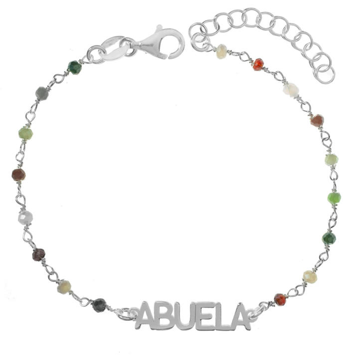 Pulsera Abuela en Plata de Ley con cristales de colores - Joyería Jade