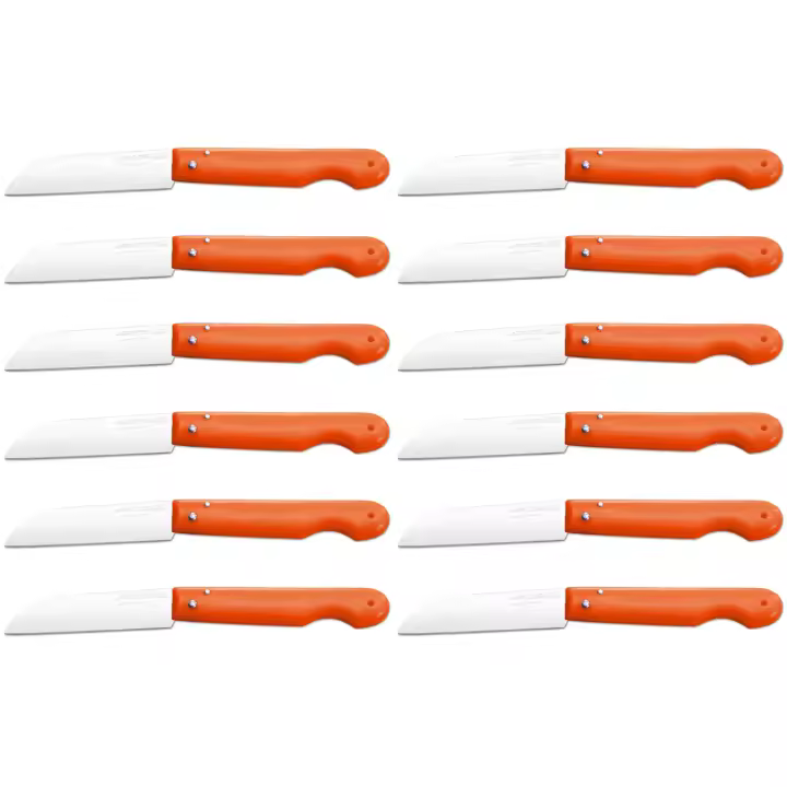ARCOS Navaja Profesional - Navaja de Cocina (85 mm) - Acero Inoxidable Nitrum® - Mango de Polipropileno (Naranja) - PACK 12 - 1