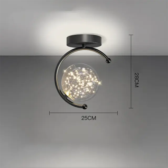 Lámpara De Techo Moderna LED Con Cristal Y Estrellas Fuente De Iluminación Para Dormitorio Estudio Decoración De Habitaciones Material Aluminio - 1