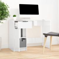vidaXL Escritorio de madera contrachapada 100x50x75 cm en color Blanco/Marrón roble/Roble Sonoma y más | estructura resistente ideal para salón dormitorio o estudio - details 8