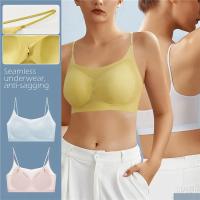 Sujetador Invisible Para Mujer De Verano 2023 Sujetador De Algodón De Seda Ultrafino Sin Costuras Con Almohadillas Push up Transpirable Para Yoga Y Deporte - details 7