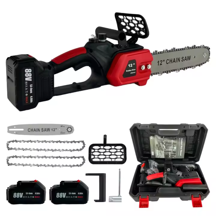 Motosierra eléctrica Linea Hd a Baterías de 88V, Espada 12" (30cm) , 3500W, 2 baterías + 2 cadenas - 1