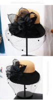 Sombrero Trilby Floral Para Mujer Estilo Británico Hepburn Moda Francesa Invierno Caliente Casual Fiesta Capa De Lana - details 0