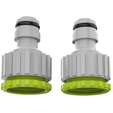 2 piezas de nariz de grifo hembra de 1/2" y 3/4" - Conectores universales para manguera de jardín (gris) - 1