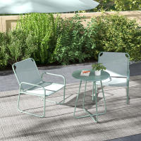 Juego de muebles de Balcón de 3 piezas With 1 Mesa Y 2 Sillas, juego de muebles de Jardín de Malla Verde para Jardín y Terraza - details 5