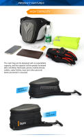 Bolsa Lateral Impermeable Para Motocicleta Moto Carrilera Casual Exterior Bolsa De Cinturón De Hombro Duro Para Motorbike - details 1