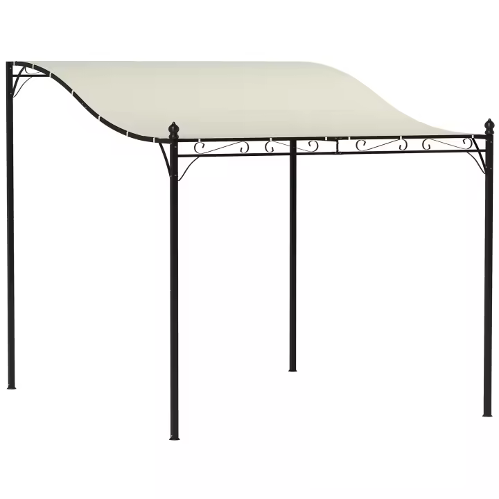 Outsunny Extension Gazebo Pérgola with Techo, dosel de gazebo impermeable, gazebo Jardín Independiente Terraza gazebo Terraza Jardín Protección solar aprox. 2,5x3x2,5 m Blanco Crema - 1