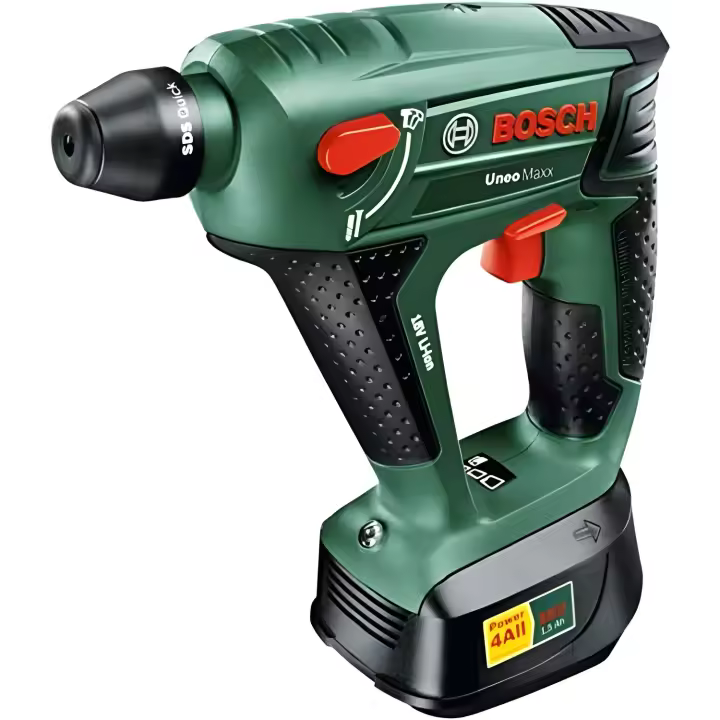 Bosch Uneo Maxx - Taladro de Percusión Inalámbrico con 2 Baterías y Conjunto de Accesorios de 19 Piezas en Systembox - 1