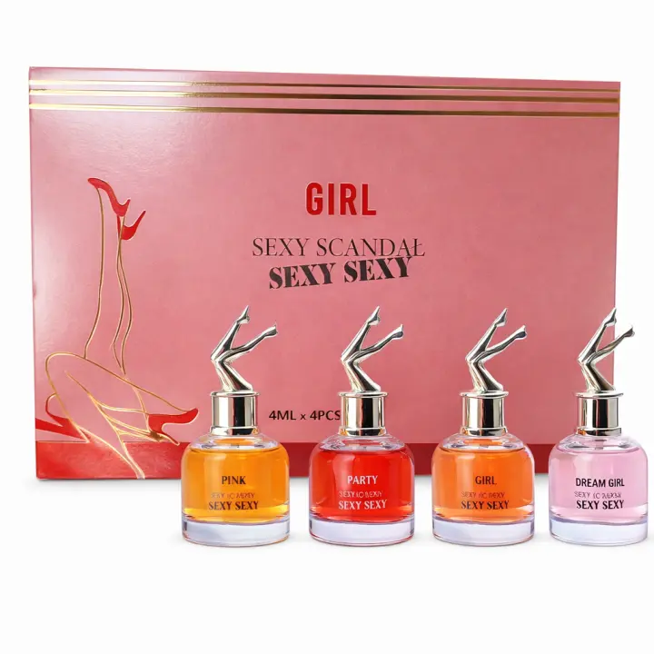 Set Perfumes Mujer Sexy Scandal Girl Sexy Sexy 4 x 30 ml Fragancias Femeninas Dulces Sensuales y Variadas Estuche de Regalo con Cuatro Aromas Diferentes para Uso Diario y Ocasiones Especiales - 1