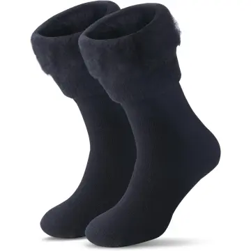 Pack 6 Pares Calcetines Térmicos Unisex - Interior Afelpado, Algodón Y Lana, Para Frío Extremo Y Montaña (hombre/mujer)