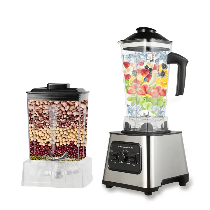 Batidora profesional potente de 6000W, Máquina rompemuros dos en uno, batidora de mesa con contenedor de 2.5L, mezclador para fruta y nueces de hielo - 1