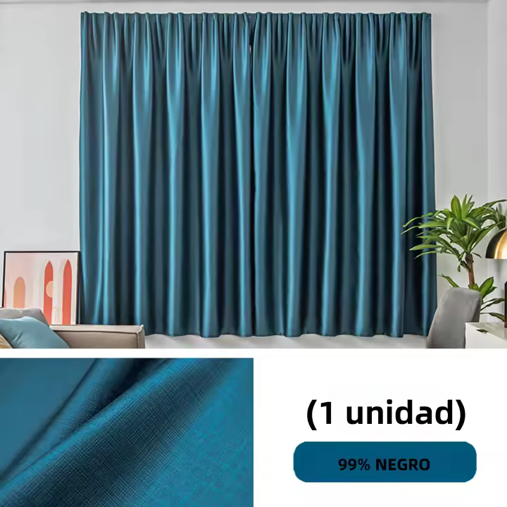 Cortinas De Blackout Deluxe Sin Perforar Para Dormitorio Sala De Estar Cocina Diseño Adhesivo Portátil Y Firmemente Ajustado Modernas Y Elegantes 1 Pieza - 1