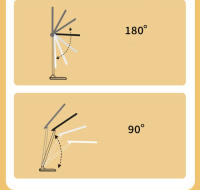 Lámpara De Mesa LED Plegable Con 3 Controles De Toque Sin Etapas Luz De Lectura Protección Ocular Luz Nocturna Ajustable Para Cama - details 6