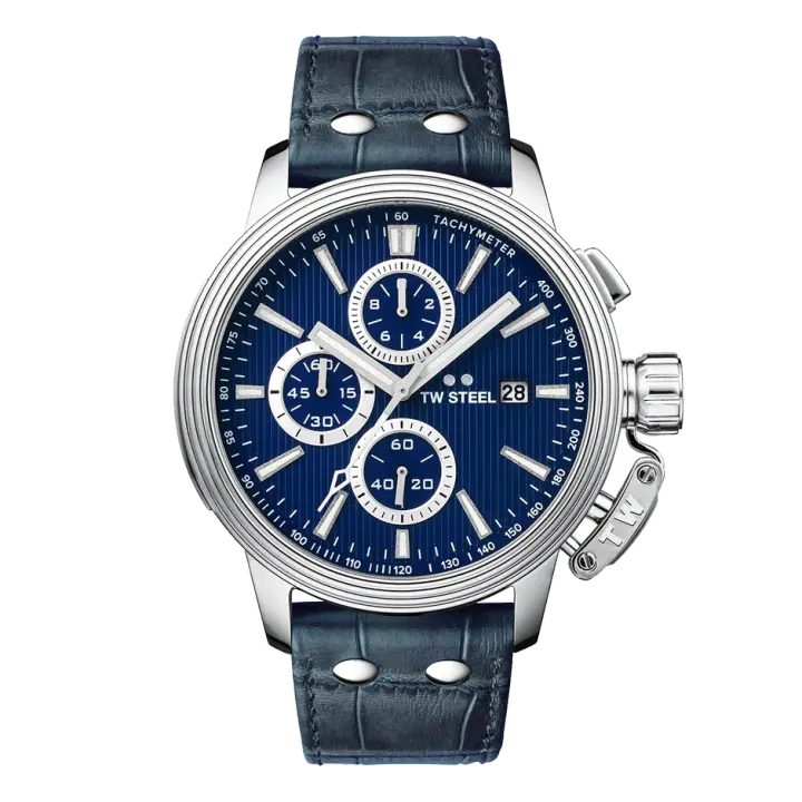 Reloj TW STEEL CE7008 - Diseño Especial - Piel Azul - Esfera Azul - Cronómetro - 1