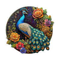 Rompecabezas De Madera En Forma De Peacock Juego Interactivo Familiar Regalo Personalizado De Animal Irregulares Caja De Regalo Exquisita - details 0
