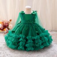 Vestido De Princesa Para Niñas Sin Mangas Vestido De Boda De Malla Con Mariposa Tridimensional Vestido De Cumpleaños De Fiesta De Noche Para Bebés De 1-5 Años - details 0