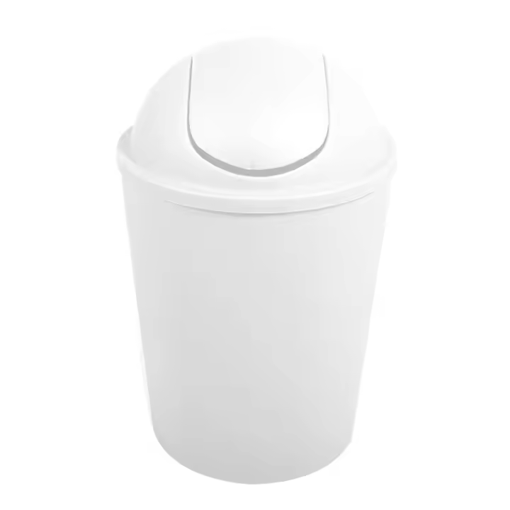 MSV Cubo de Basura AKO 5,5L Blanca con Tapa Abatible para Separación Ecológica - 1