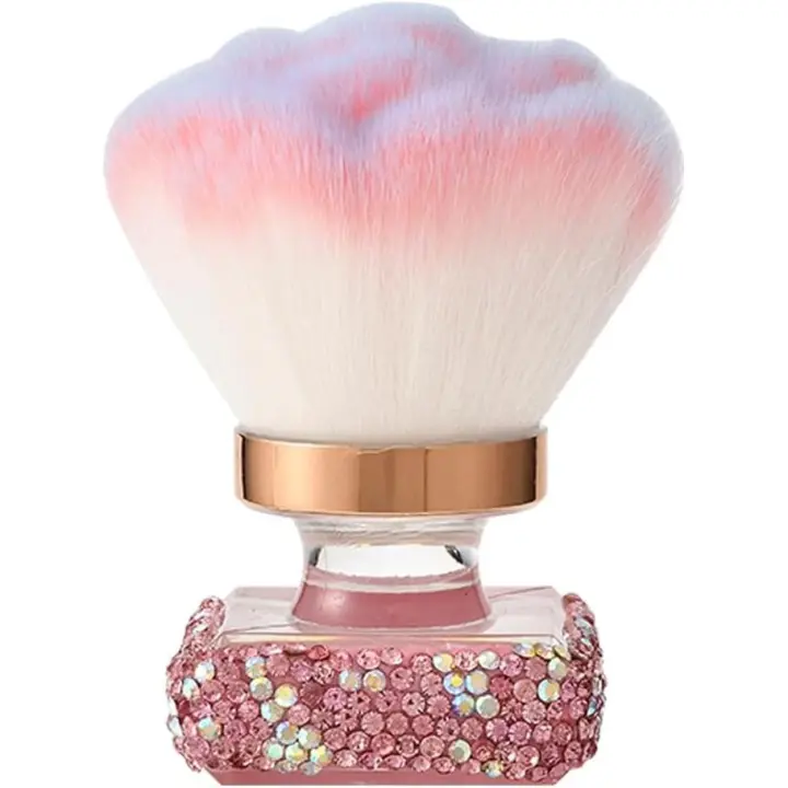 Brocha para polvos de maquillaje, brocha grande para polvos sueltos o compactos, brocha de pelo sintético, brocha de felpa para iluminar y brocha de maquillaje suave para maquillaje de piernas, brazos, rostro y cuerpo - 1