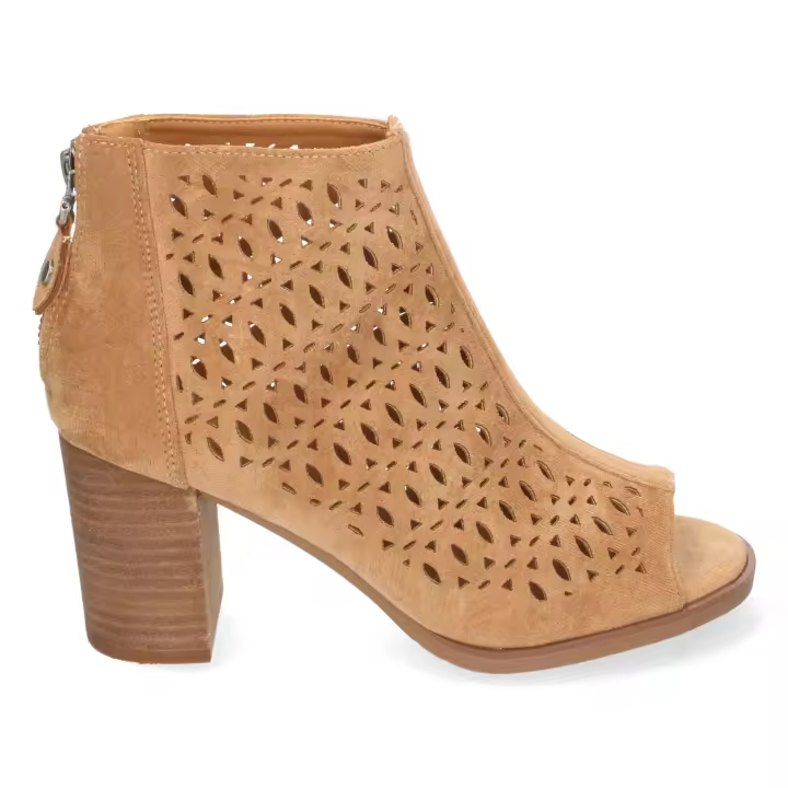 PuntoSalao Botines de tacón con calados mujer color kaki - 1