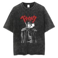 Camiseta Negra Vintage Lavada De Manga Corta Para Hombre Estilo Hip Hop Streetwear Anime Gráfico Cotton Summer 2024 - details 7
