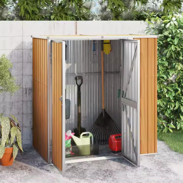 vidaXL Cobertizo herramientas jardín acero galvanizado 161x89x161 cm - 1