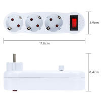 Aigostar Adaptador Enchufes Plano con 3 Tomas y Interruptor,Ladron Enchufes con Protección Infantil,Enchufe de Pared,16A,250V,Blanco - details 0