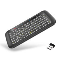 Teclado Retroiluminado Con Pantalla Táctil Air Mouse Y Touchpad LED Colorido Wireless Con Receptor USB Ajustable Brillo - details 0