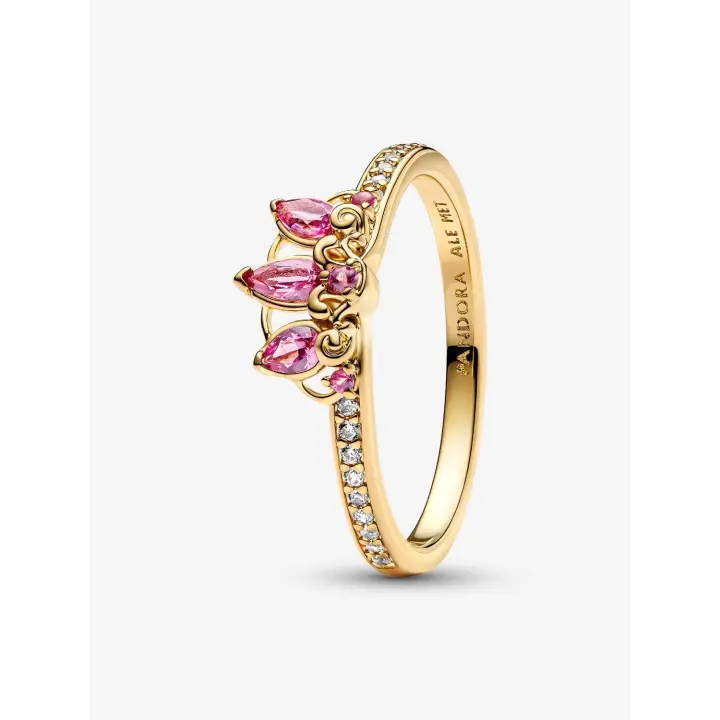 Princesa Disney - Baño de Oro de 14K Pandora - Anillo Tiara de Rapunzel - 1