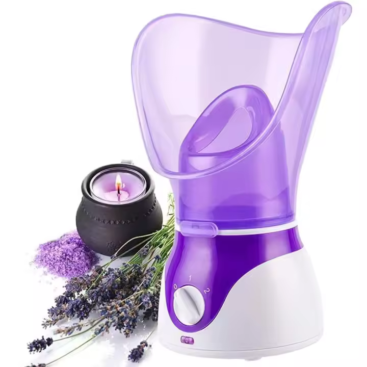 Vaporizador facial para limpieza facial profunda, sauna facial Casera, spa, humidistador de Sanos nasales, atomizador, Niebla tibia, desatasca (púrpura) - 1