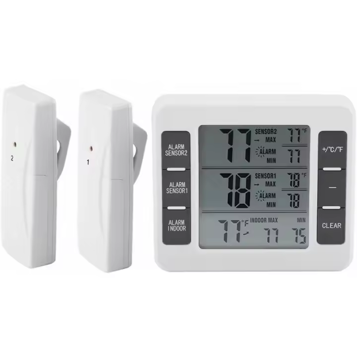Nevera Congelador Termómetro Digital Alarma Sonido Alarma Con Sensor Inalámbrico Pantalla Mín./Máx. - 1