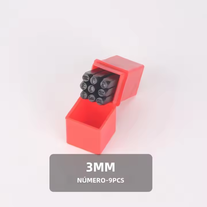 Kit De Estampado Metálico Con Herramienta De Punzón Para Joyería DIY Letras Números Alfabeto Estampillas Para Metal Cuero Oro Plata - 1