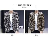 Chaleco De Moda Para Hombre Estampado De Leopardo Estilo Británico Casual Slim Para Bodas Y Trabajo Cierre Único Largo Completo - details 5
