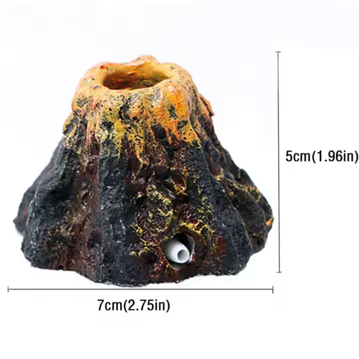 1PC Volcán De Acuario Piedra De Burbujas Para Decoración Y Oxígeno Bomba De Aire Tanque De Peces Adorno Forma De Volcán - 1