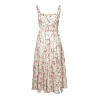 Vestido De Playa Para Mujer Con Estampado Floral Cuello Cuadrado Ajuste Frontal Y Abertura En Pierna Midi Polyester Sin Mangas Vestido De Noche - details 58