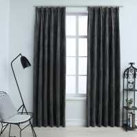 vidaXL Cortinas Opacas con Ganchos 2 Piezas 140x175 cm Terciopelo Casa Color Beige,  Crema,  Negro y mas - details 4
