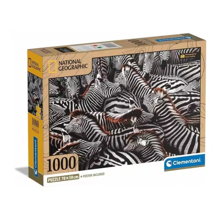 PUZZLE 1000 PIEZAS MANADA DE CEBRAS NATIONAL GEOGRAPHIC DE CLEMENTONI - 1